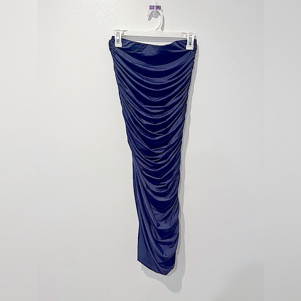 Michele Solid Ruched Tube Bodycon Dress